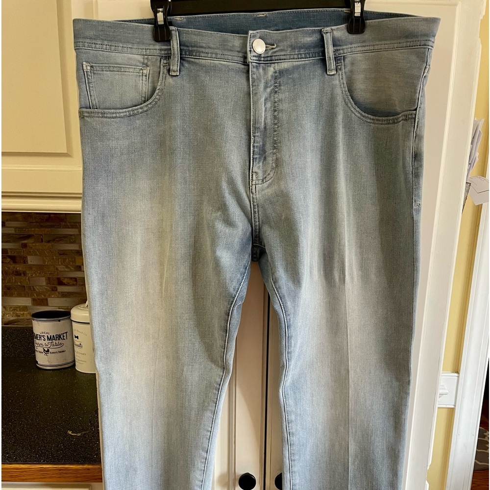 Mens Armani Jeans 38 x 32 Light Wash Straight Cut